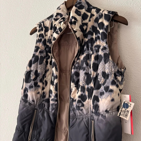 Tribal NEW Leopard Print Reversible Puffer Gorpcore Vest Boho Casual Chic Small - Picture 2 of 12